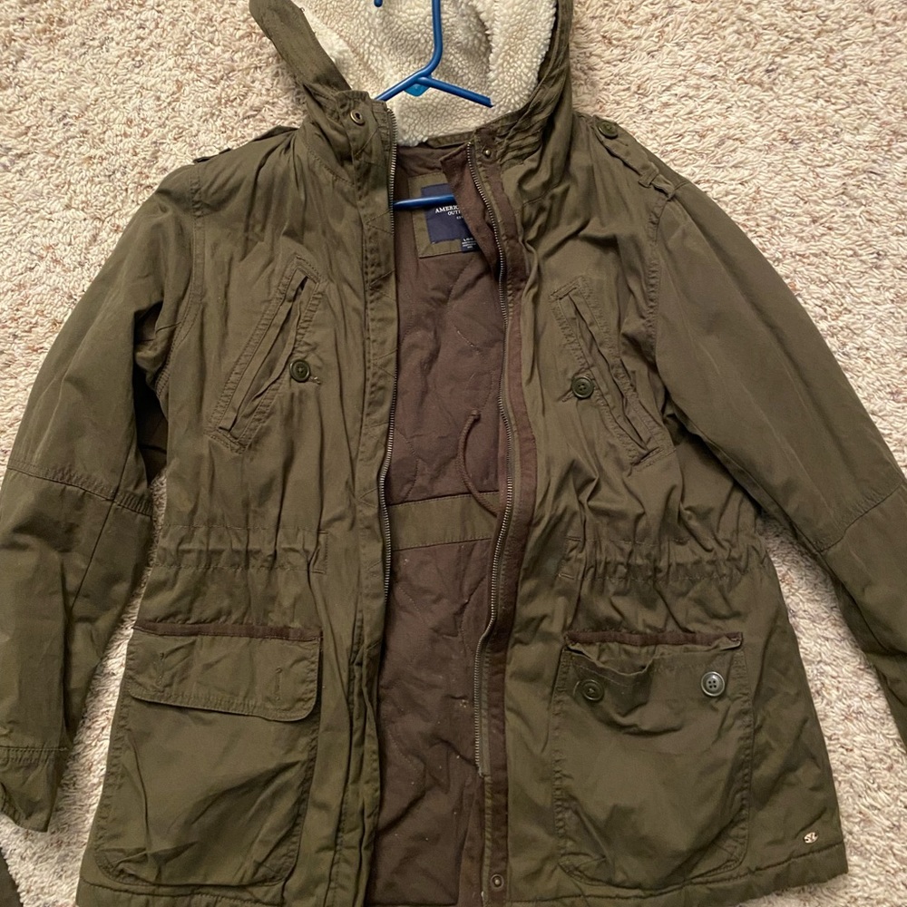 American Eagle Outfitters Olive Green Utility Anorak Jacket